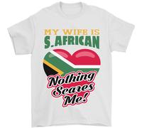 My Wife Is South Africano Nothing Spaventa Me Africa T-Shirt 100% Cotone