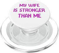 My Wife is Stronger Than Me Funny Muscle Woman Tees PopSockets PopGrip per MagSafe