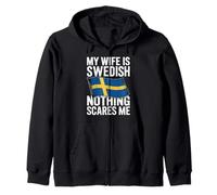 My Wife Is Swedish Nothing Scares Me Felpa con Cappuccio