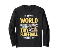 My World is Brighter with My Tiny Fluffball Monkey Citazione Maglia a Manica