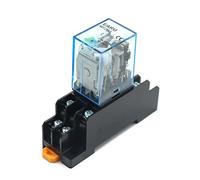MY4NJ Relè di potenza della bobina del relè elettromagnetico su guida DIN piccolo DC12V DC24V AC24V AC110V AC220V con base presa 2NO 2NC(DC 12V)