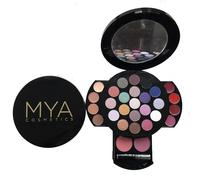 Mya - Kit di 34 trucchi, tavolozza per il trucco compatta con ombre, fard e glitter, valigetta tutto in uno, include specchio integrato, set di trucco portatile