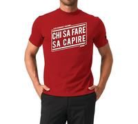 MYAGG Aldo Giovanni E Giacomo T-Shirt Chi Sa Fare Sa Capire, Maglietta Rossa, 100% Cotone, Made in Italy (IT, Testo, M, Regular, Regular)