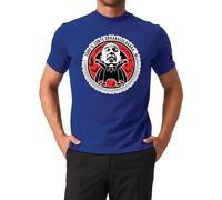 MYAGG Aldo Giovanni e Giacomo T-Shirt Dracula, Blu, 100% Cotone, Made in Italy (IT, Testo, L, Regular, Regular)