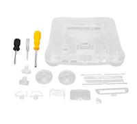 MYANEYPUO Guscio di ricambio per console per videogiochi retrò, custodia protettiva bianca traslucida N64, materiale ABS premium con cacciavite di montaggio e adesivo con logo, perfetta per