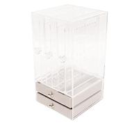 MYANEYPUO Portaorecchini in acrilico con 5 cassetti, organizer per gioielli con 192 fori e 30 fessure, espositore per orecchini in acrilico trasparente per anelli di collane, scatola
