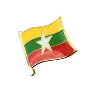 Myanmar Birmania Sud-Est asiatico metallo bandiera bandiera distintivo, Metallo