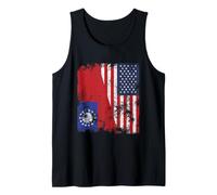 Myanmar Birmania USA Bandiera Distressed - metà Americana Canotta
