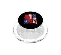 Myanmar Birmania USA Bandiera Distressed - Metà americana PopSockets PopGrip per MagSafe