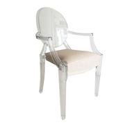 MYAREADESIGN IL CUSCINO per sedia KARTELL LOUIS GHOST Incisa 07 Perla