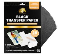 MyArtscape Carta trasferibile in grafite, 20 fogli neri, senza cera, cancellabili, senza sbavature, ideale per disegnare, tracciare e trasferire acquerelli, forniture artistiche e artigianali di alta
