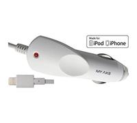 Myaxe - Carica Batteria Da Auto Per Presa Accendisigari Potenza Da 1000mah Ingresso Apple 30 Pin Colore Bianco Per Iphone 5 5s 5c 6 6s 6s Plus Ipod To