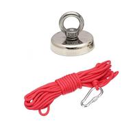 Myayd - Set di magneti al neodimio con corda, 10 m, con vite a occhio per la pesca magnetica e il salvataggio nel fiume, 20 kg