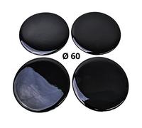 MYBA-S - Adesivi in silicone per coprimozzi, colore nero, diametro, 60 mm, 4 pezzi
