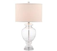 MYBA Tafellamp Lampada da Tavolo in Vetro, Lampada da Comodino a LED, Lampada da scrivania for Studio Soggiorno Camera da Letto Moderna, Paralume in Tessuto E27 Bedlampje