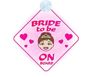 mybabyonboard UK Bride To Be on Board, cartello per auto per il prossimo matrimonio o per il addio al nubilato