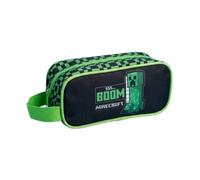 mybagstory | Astuccio rettangolare Minecraft | 10x9x23 cm | nero e verde | Astuccio scolastico compatto con uno scomparto in poliestere resistente ideale per studenti delle scuole elementari e