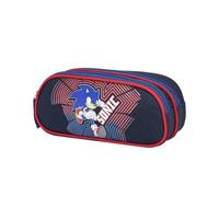 mybagstory | Astuccio scolastico Sonic | 2 scomparti | 10 x 8 x 23 cm | Robusto poliestere blu con Sonic. L'accessorio ideale per classificare tutte le forniture scolastiche.
