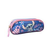 mybagstory - Astuccio scolastico Stitch - Doppio scomparto - 22,5 x 9,5 x 7,3 cm - Chiusura con zip - Astuccio per ragazza scuola elementare - idea regalo