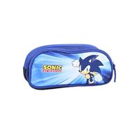 mybagstory - Astuccio - Sonic - Astuccio doppio scomparto - Bambino - Scuola - asilo - asilo - Astuccio Garcon - Misura 22,5 cm - Idea regalo, Sonic - Astuccio doppio scomparto blu 22,5 cm, Enfant