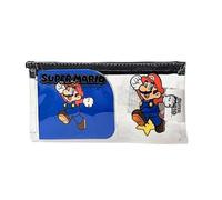 mybagstory - Astuccio Super Mario Garcon - Astuccio piatto trasparente, per bambini, scuola materna, asilo nido - primario - 18,5 cm, Transparente