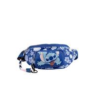mybagstory | Borsa a marsupio Stitch per bambini e adolescenti | pochette da cintura Disney blu | borsa a tracolla regolabile per ragazza ragazzo | ideale da viaggio scuola sport | 23 x 10 x 9 cm