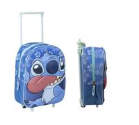 mybagstory - Borsa con ruote Stitch 3D - Bambino 31 x 25 x 10 cm - 1 scomparto con cerniera - Trolley 2 ruote - Effetto Relief - Ideale scuola materna, vacanze o uscite