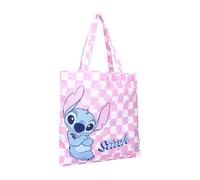 mybagstory - Borsa Shopping Stitch Rosa - Donna - Adolescente - Spiaggia - Gare - Liceo - Collegio - Taglia 40 cm - Spalline - Idea Regalo, Stitch, rosa