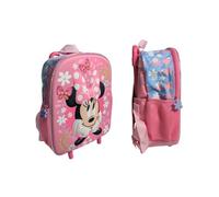 mybagstory - Minnie Mouse - Borsa a rotelle per bambini 3D 36 x 25 x 14 cm - Trolley per bambini con manico telescopico e ruote - Borsa scuola uno scomparto - per ragazze