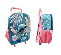 mybagstory - Stitch - Borsa a rotelle per bambini 3D 36 x 25 x 14 cm - Trolley per bambini con manico telescopico e ruote - Borsa scuola uno scomparto - per ragazze e ragazzi