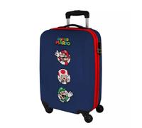 mybagstory - Valigia Cabina Super Mario Bambino - Bagaglio - Viaggio - Vacanza - Dimensione 50 cm - Ruote - Idea Regalo, Super Mario - Blu, Classico