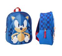 Mybagstory - Zaino 3D Sonic per Bambini - Blu - Scuola e Asilo