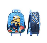 mybagstory Zaino con ruote 3D per bambini, scuola materna, scuola materna, scuola materna, scuola materna, scuola materna, zaino da ragazzo, spalline regolabili, idea regalo, ruote, 30,5 cm, blu,