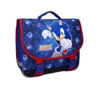mybagstory | Zaino da bambino Sonic Still Unstoppable | Borsa scolastica primaria | 2 scomparti 38 x 12 x 33 cm | Blu e Rosso