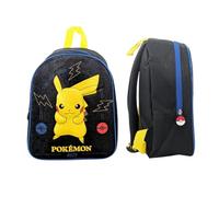 mybagstory - Zaino in velluto 3D - Pokémon - Nero - Bambino - Scuola