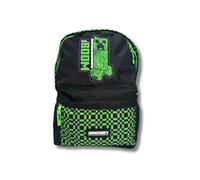 mybagstory | Zaino Minecraft | 1 scomparto | 42 x 30 x 18 cm | Zaino scolastico verde e nero con tasca frontale. Il design Boom delizierà tutti i giovani scolari appassionati di gioco.