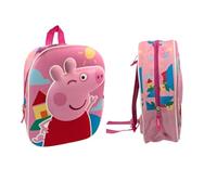 mybagstory - Zaino Peppa Pig 3D - Bambino 31 x 26 x 10 cm - Effetto rilievo - 1 scomparto con cerniera + tasca a rete - spallacci regolabili - borsa scuola materna - idea regalo