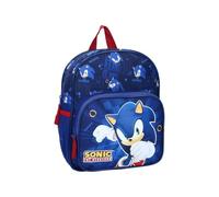 mybagstory - Zaino Sonic blu 29 cm - Leggero e resistente - Spallacci regolabili imbottiti - Tasca principale, tasca frontale e tasche in rete - Ideale per asilo, tempo libero o uscite per bambini