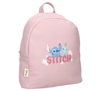 mybagstory Zaino Stitch Disney per bambini | Piccolo zaino scuola materna ragazza rosa in similpelle con dettagli dorati | Borsa da scuola, per gustare e tempo libero da 3 anni | 30 x 26 x 10 cm