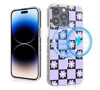 MYBAT PRO - Custodia magnetica sottile trasparente per iPhone 14 Pro da 6,1 pollici, compatibile con MagSafe, serie Cute Crystal Mood per donne ragazze, caduta di grado militare antiurto non