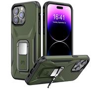 MYBAT Pro Stealth Series Handyhülle für iPhone 14 Pro Hülle mit Ständer 15,5 cm (6,1 pollici), unterstützt magnetische Autohalterung, militärische Qualität, robusto Stoßstangen-Abdeckungen (Armeegrün)