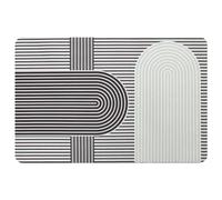 MYBO TV - Tappeto da bagno TAPIGENIO - Super assorbente, antiscivolo, asciugatura rapida - Tappeto da bagno con diatomite - 40 x 60 cm - modello Art Déco Grigio