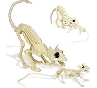 MYBOLE Halloween Cat and Rat Skeleton Decorations, Skeleton Animal Yard Decor and Reaper Bones Animals Spooky Scene Party Favors