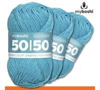 MyBoshi 3 X 50 G 50|50 Filato Cotone + Merino Lana Per Tutto L'Anno 30 Colori