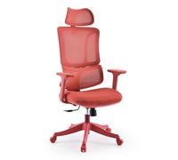 MyBuero Sedia da ufficio Ergomy Colore - Ergonomica Sedia da Scrivania Schienale Traspirante Supporto Lordosi Regolabile Braccioli 3D e Poggiatesta, Rosso