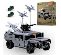 MyBuild Armed Forces 6022 Veicolo di Comando con Drone - Camion militare con drone da ricognizione, torretta e difesa aerea, set di costruzioni, 14+
