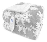 MYCARBON Coperta Elettrica Riscaldante 180x160cm 10 Temperature Timer 9h Coperta Termica Matrimoniale in Flanella e Sherpa Basso Consumo Lavabile