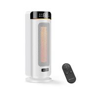 MYCARBON Stufa Elettrica Basso Consumo da Bagno LED Display con TEMP Regolabile 5℃-35℃ 4 Modalità ECO Timer 12h Oscillazione 70° Stufetta 1900w Termoventilatore Spegnimento Automatico con Telecomando