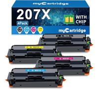 MYCARTRIDGE 207X Toner (con chip) di ricambio per HP 207X 207A compatibile con HP Color Laserjet pro MFP m283fdw m255dw m282nw W2210X W2211X W2212X W2213X confezione da 4