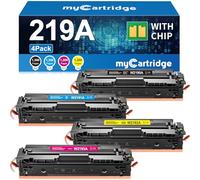 MYCARTRIDGE Ricambio per HP 219A (con chip) per HP Color Laserjet Pro MFP 3302FDWG 3302FDNG 3302FDNG 3302FDNG per W2190A W2191A W2192A W2193A (confezione da 4)